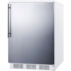 Photo of 5.5 Cu. Ft. Refrigerator - White Cabinet with Stainless Steel Door and Full-Length Handle