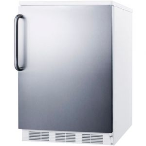 Photo of 5.5 Cu. Ft. Refrigerator - White Cabinet with Stainless Steel Door and Towel Bar Handle