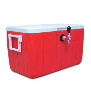 Photo of Single Faucet Jockey Box - 48 Qt., One 5/16 inch O.D. 70' SS Coil - Red