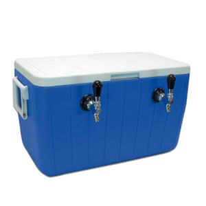 Photo of Double Faucet Jockey Box - 48 Qt., Two 5/16 inch O.D. 70' SS Coils - Blue