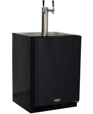 Photo of Kegerator Cabinet with X-CLUSIVE 2 Faucet Home Brew Keg Tapping Kit - Black