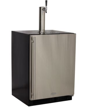Photo of 24 inch Wide Single Tap Stainless Steel Built-in Kegerator with Kit