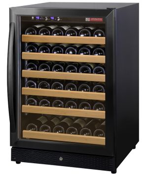 Photo of 51 Bottle Wine Cooler Refrigerator - Black Cabinet with Black Door