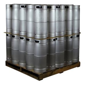 Photo of Pallet of 50 Kegs - 5 Gallon Commercial Keg with Micromatic Drop-In D System Sankey Valve