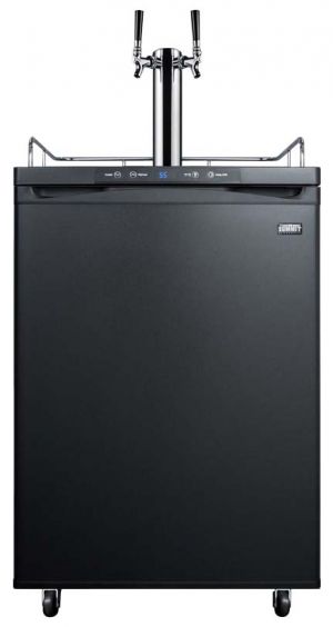 Photo of 24 inch Wide Dual Tap Black Commercial Kegerator