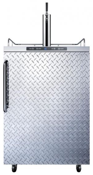 Photo of 24 inch Wide Single Tap Diamond Plated Outdoor Kegerator