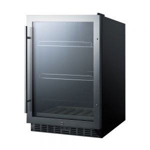 Photo of 24 inch Wide Built-In Undercounter Beverage Cooler - Black Cabinet with Stainless Steel Door