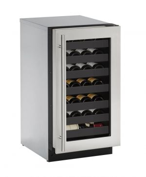 Photo of 18 inch Wide 2000 Series 31 Bottle Single Zone Wine Stainless Steel Wine Refrigerator