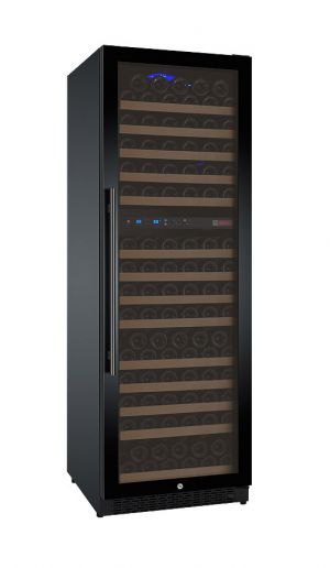 Photo of 24 inch Wide FlexCount Series 172 Bottle Dual Zone Black Right Hinge Wine Refrigerator