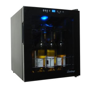 Photo of 17 inch Wide 15 Bottle Single Zone Black Wine Refrigerator