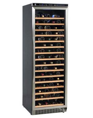 Photo of 166 Bottle Wine Refrigerator with Stainless Steel Frame Door