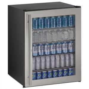 Photo of 5.4 Cu. Ft. ADA Undercounter Refrigerator w/ Lock - Black Cabinet with Stainless Steel Framed Glass Door