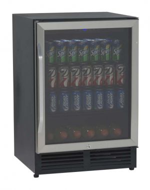 Photo of 5.1 Cu. Ft. Beverage Cooler - Black with Glass Door