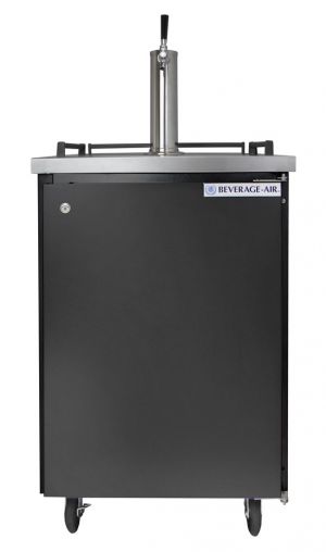 Photo of 24 inch Wide Single Tap Black Commercial Kegerator