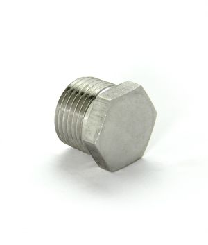 Photo of 1/2 inch MPT Hex Head Plug - Stainless Steel