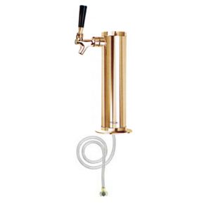 Photo of Polished Brass 1-Faucet Keg Beer Tower - 3 inch Column