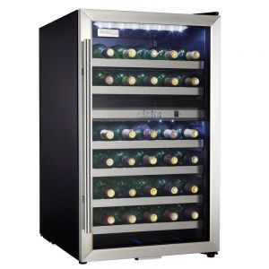 Photo of 38 Bottle Dual Zone Freestanding Wine Refrigerator with Stainless Steel Door