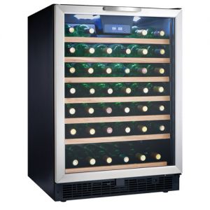 Photo of 24 inch Wide 50 Bottle Single Zone Stainless Steel Built-In Wine Refrigerator
