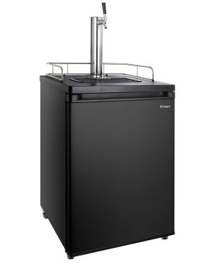Photo of Kegco Home Brew Kegerator with Digital Temperature Control - Black Cabinet with Matte Black Door