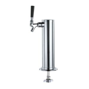 Photo of Kegco Single Faucet Stainless Steel Draft Beer Tower 3 inch Diameter - 100% Stainless Steel Contact