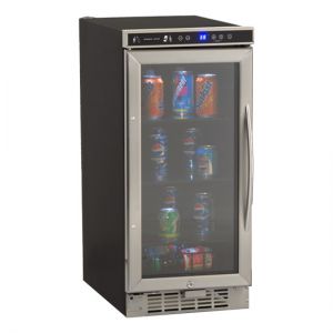 Photo of 3.0 Cu. Ft. Built-In Deluxe Beverage Center - Black Cabinet and Stainless Steel Frame Glass Door