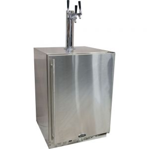 Photo of 24 inch Wide Triple Tap All Stainless Steel Outdoor Kegerator with Kit
