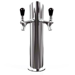 Photo of Gefest 2 Air - Brushed Stainless Steel 2-Faucet Beer Tower - Air Cooled