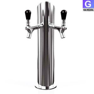 Photo of Gefest 2 Glycol - Polished Stainless Steel 2-Faucet Beer Tower - Glycol Cooled