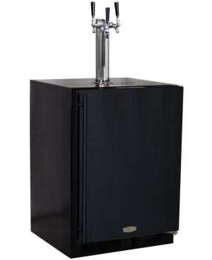 Photo of Kegerator Cabinet with X-CLUSIVE 3 Faucet Home Brew Keg Tapping Kit - Black