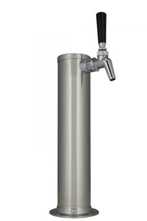 Photo of 14 inch Tall Brushed Stainless Steel 1-Faucet Draft Beer Tower - Perlick Faucet