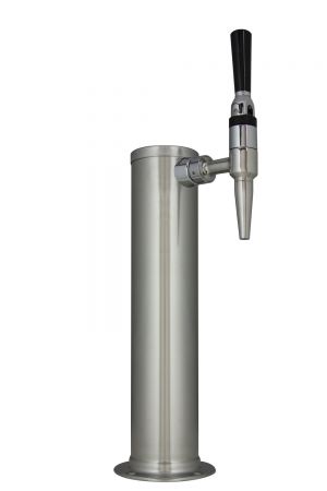Photo of 14 inch Tall Brushed Stainless Steel 1-Faucet Draft Beer Tower - Stout Faucet