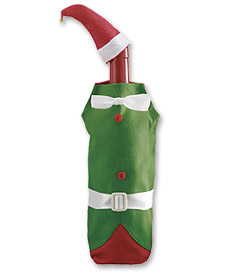 Photo of Santa's Little Helper Wine Gift Bag - Elf Costume