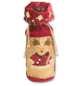 Photo of Velvet Reindeer Wine Gift Bag