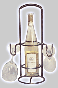 Photo of Wrought Iron Wine & Glass Caddy (Set of 4)