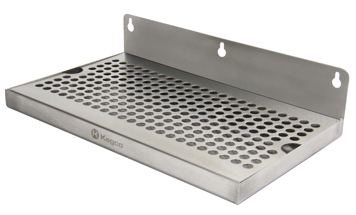 Beer Drip Tray Surface Mount No Drain 12" Stainless Steel 