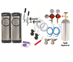 Two Keg Dual Pressure Door Mount Homebrew Kegerator Kit - Ball Lock