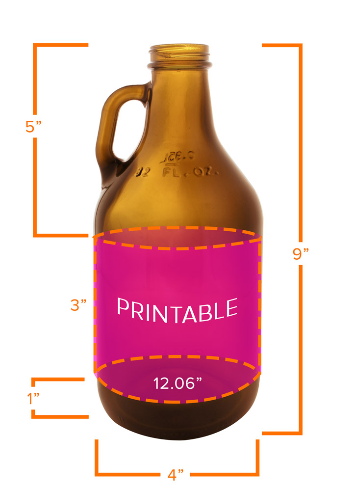 Set of 288 Kegco Beer Growlers 32 oz Amber Glass Mini Beer Growler