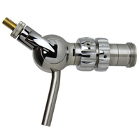 Creamer Beer Faucet with Stainless Steel Lever - Black Plastic, Chrome