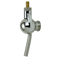 Creamer Beer Faucet with Stainless Steel Lever - Black Plastic, Chrome