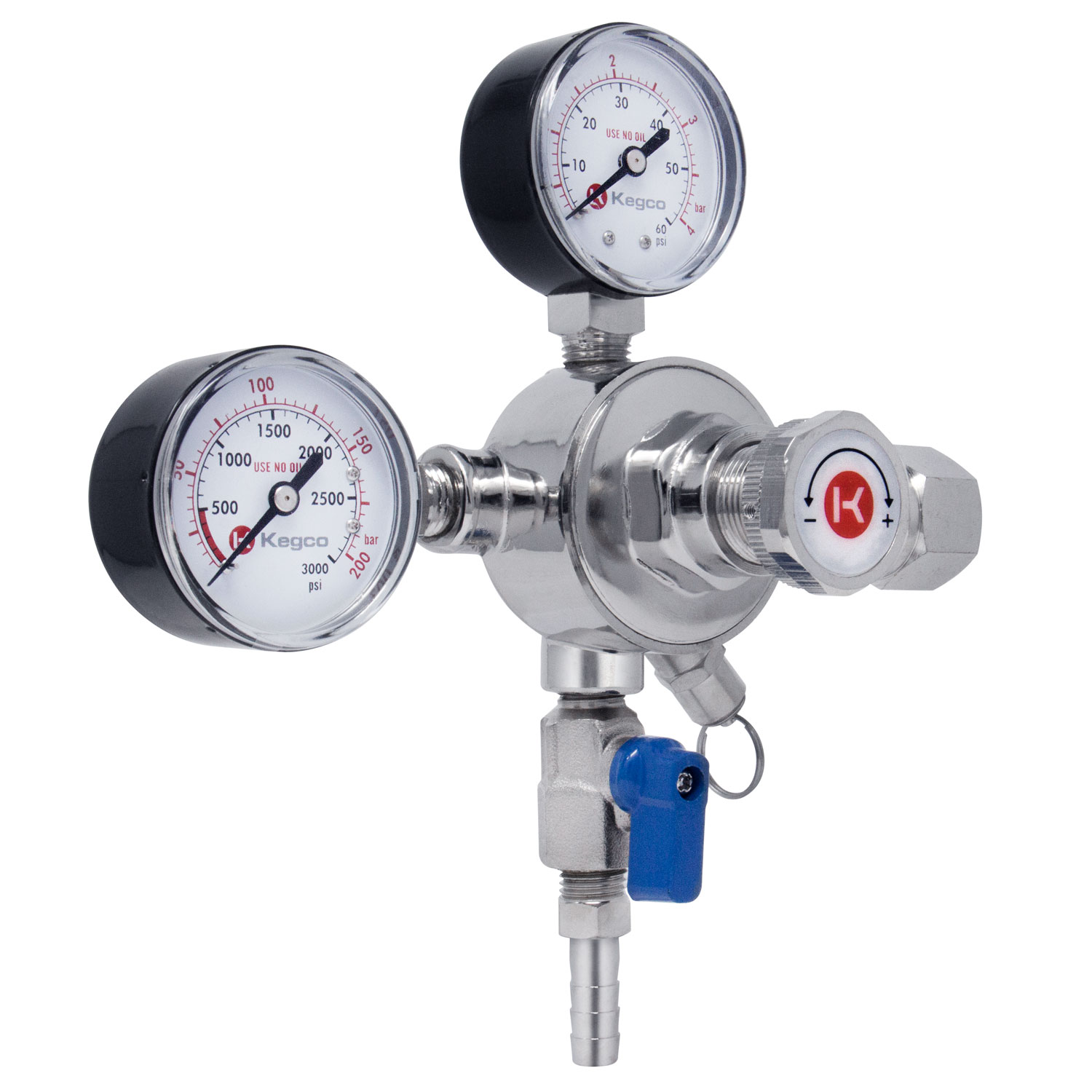 2 x In Line Mixed Gas CO2 Pressure Gauge Cellar Bar Beer Compressed Gas 