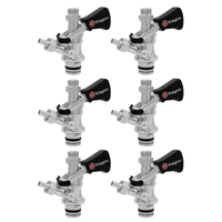 Set of 6 U System Keg Taps - Black Lever Handle