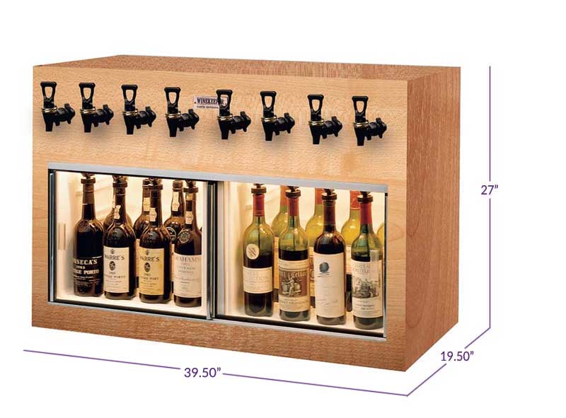 WineKeeper 4X4O2RM 7774 Monterey 8 Bottle Wine Dispenser