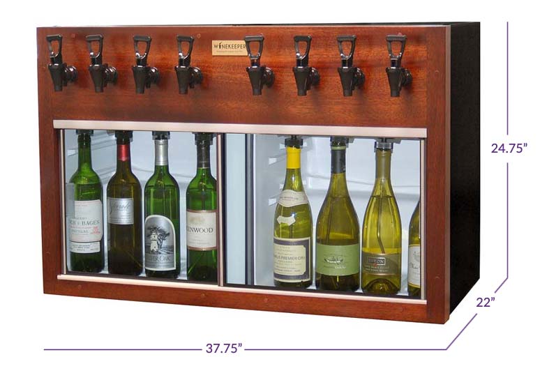 WineKeeper 4x4M2RN 7996 Napa 8 Bottle 4 Red 4 White Wine Dispenser
