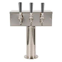 Krome C509 Stainless Steel T-Style 3 Faucet Draft Beer Tower - 3 Inch Column