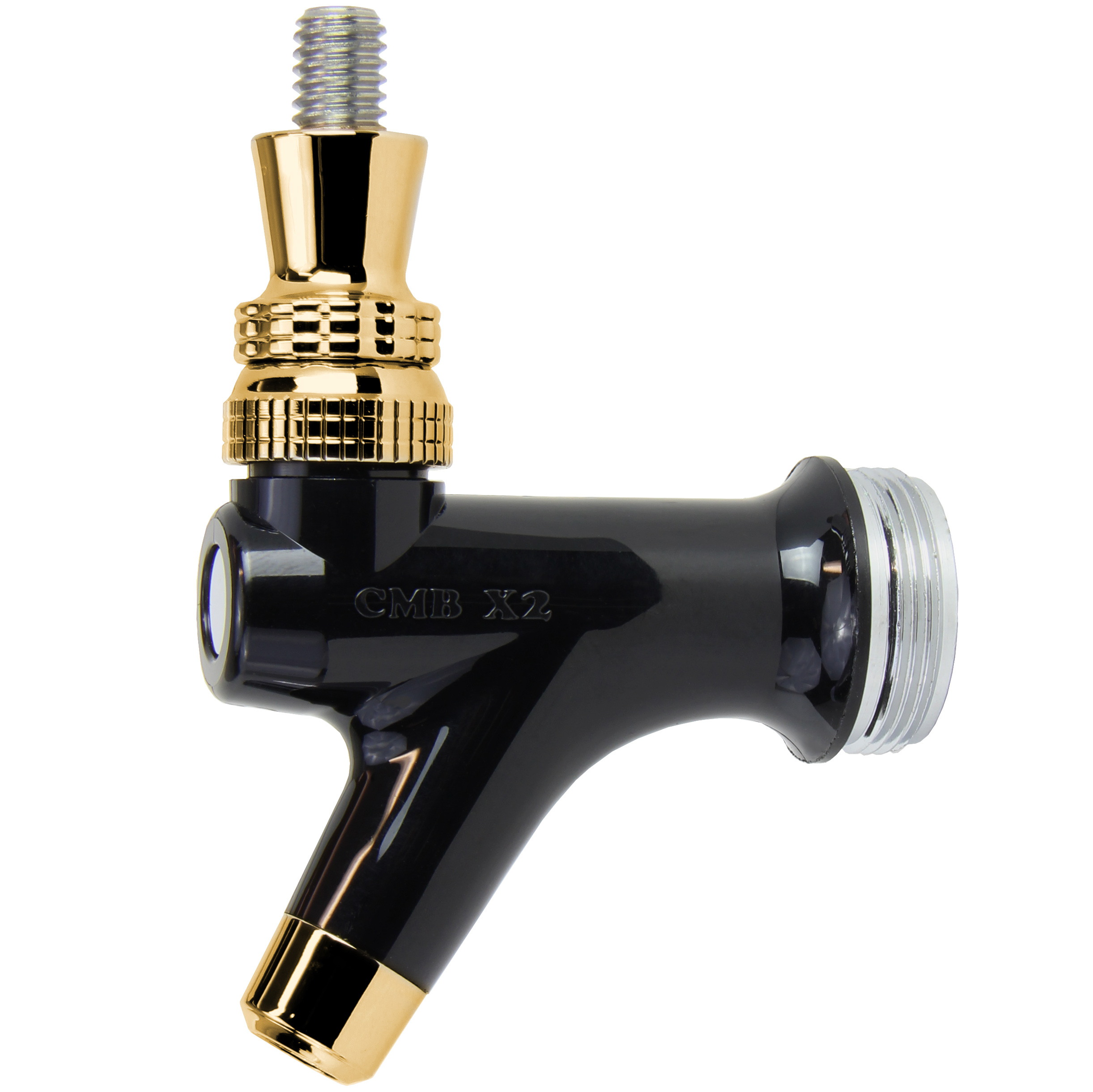 Creamer Beer Faucet with Stainless Steel Lever & Gold-Plated Brass Trim