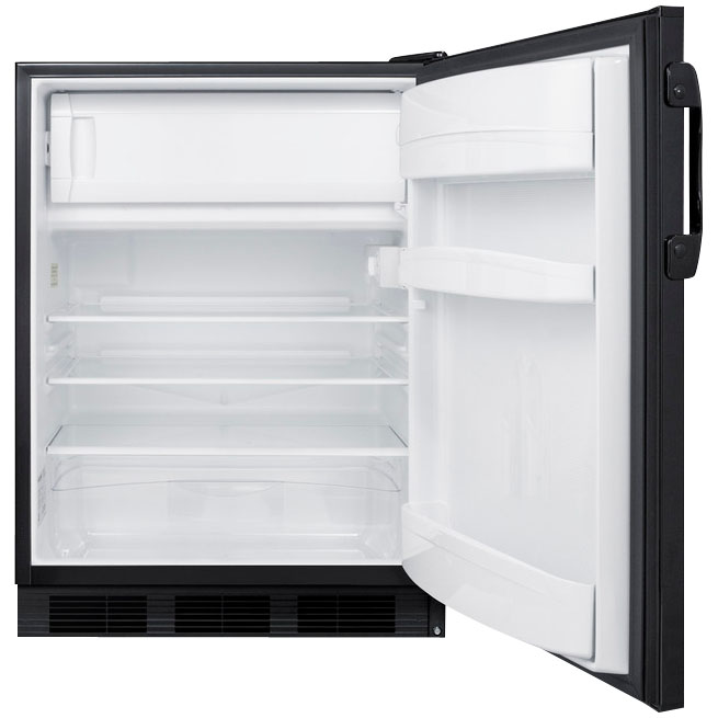 Summit CT66BK Undercounter RefrigeratorFreezer 5.3 cf, Black