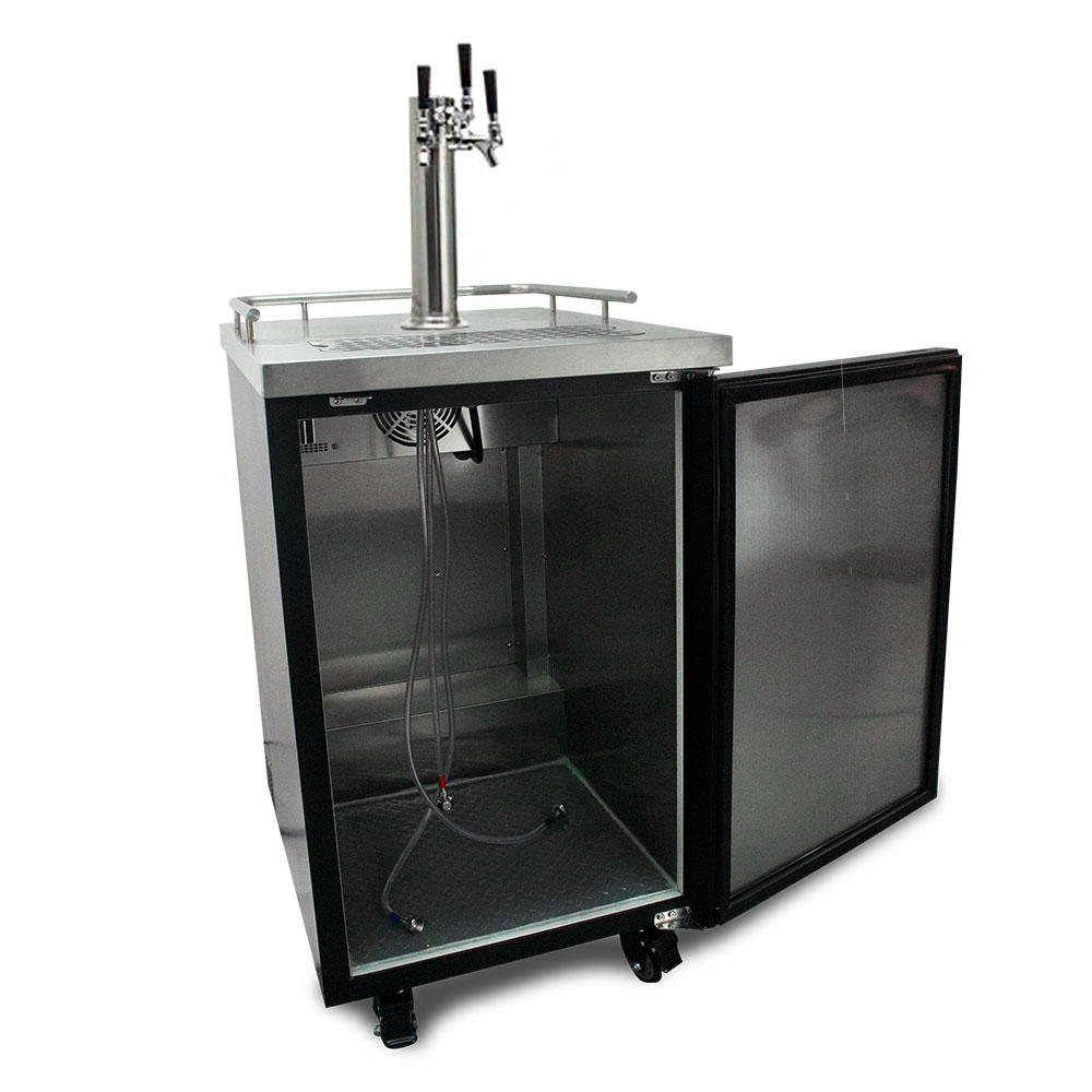 Kegco ICTCK1B3 Triple Faucet Commercial Kegerator Iced Coffee Keg Dispenser Black