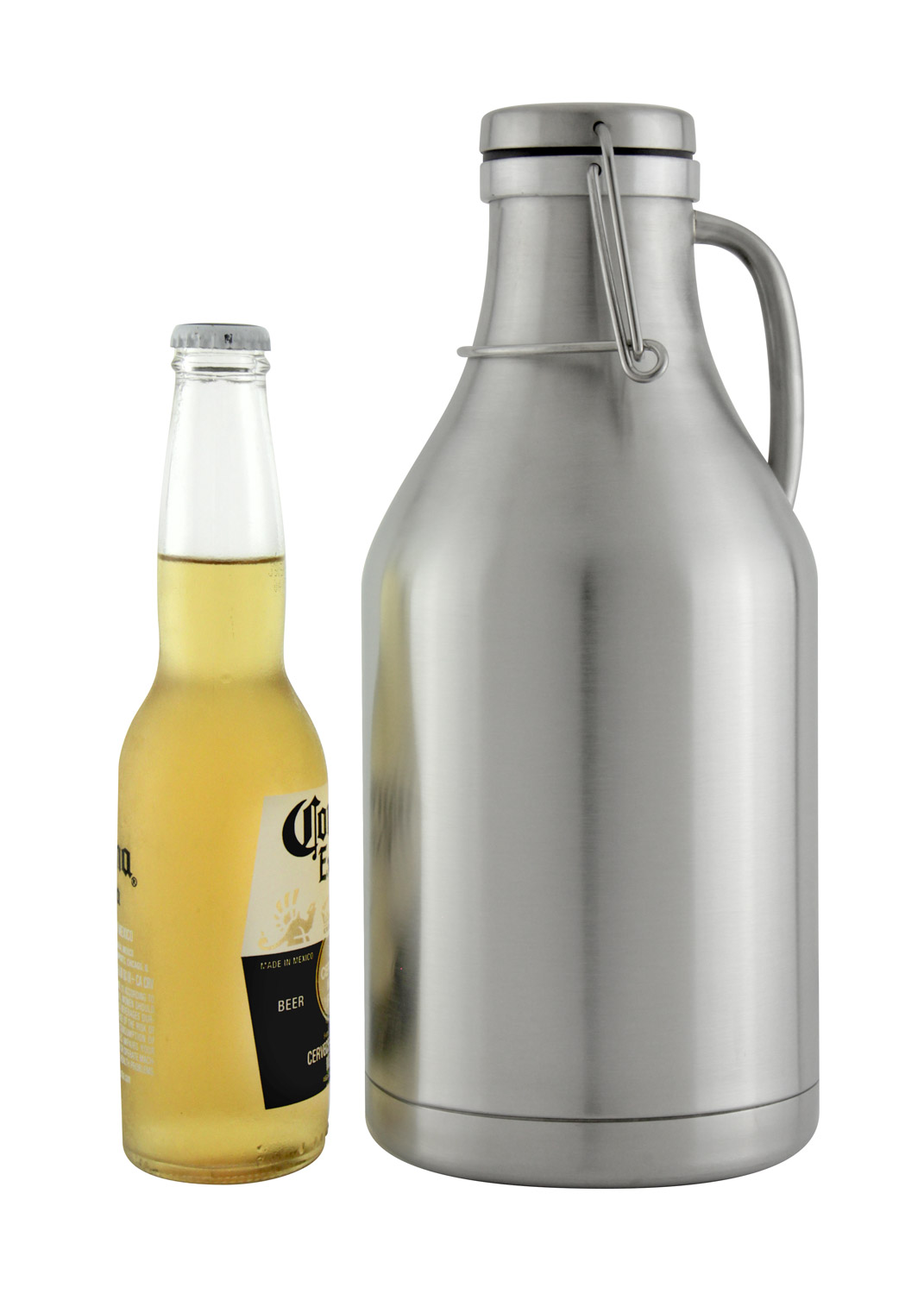 64 oz Double Wall Stainless Steel Flip Top Beer Growler Black The Grizzly 