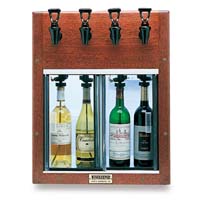 Napa 4 Bottle 2 Red 2 White Wine Dispenser Preservation Unit - Mahogany
