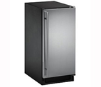 U-Line CLR2160S-41 2000 Series Black Cabinet with Stainless Steel Door Clear Ice Maker w/ Drain Pump - Left Hinge